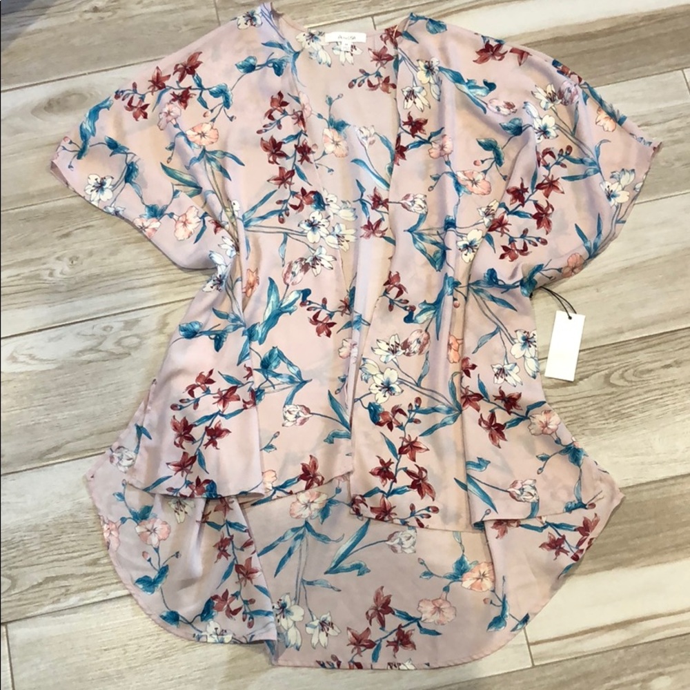 RESTOCKED NWT Pink Floral Kimono Cardigan - Picture 4 of 8